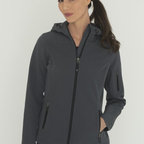 Coal Harbour Essential Hooded Soft Shell Ladies' Jacket Thumbnail